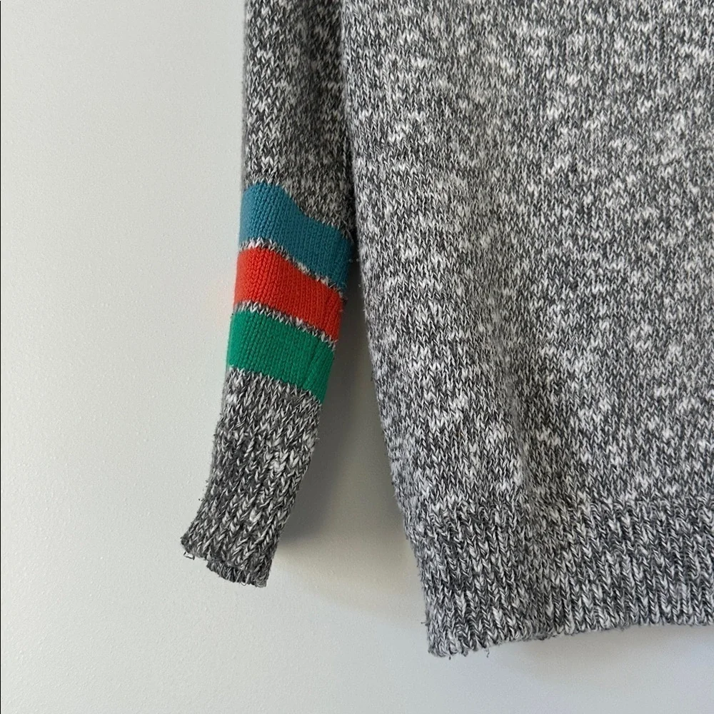 Gymboree Gray Knit Sweater with Colorful Sleeve